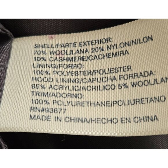 St. Johns Bay Woman Size M Toggle Coat Gray with Hood Wool Cashmere Blend - Picture 8 of 9